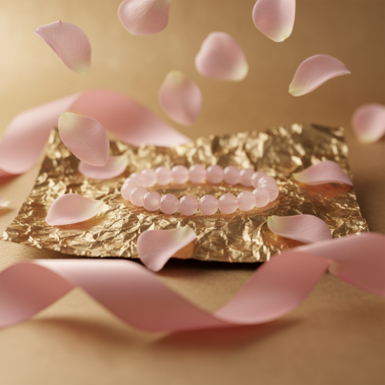 Rose Quartz Romantic Petal Bracelet